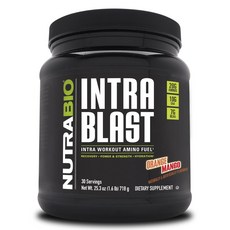 뉴트라바이오 인트라 블라스트 워크아웃 아미노 퓨얼 오렌지 망고 맛 분말, NutraBio 인트라 블래스트, 운동 아미노 연료,, 1개