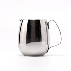바리스타 라운드형 커피 스팀피쳐 스텐 라떼 카페 밀크저그, 1개, 실버 600ml