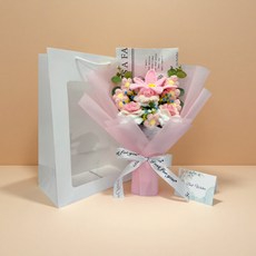 手工毛線花束 永生玫瑰花成品 伴手禮 母親節裝飾, 小貓 成品