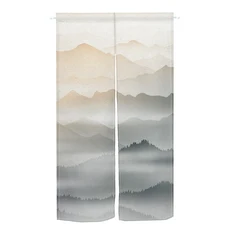 도어 커튼 수묵화 산 풍경 일본식 린넨 암막 커튼 현관 온천 걸이형 하프 커튼