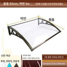 렉산 플라스틱 캐노피 현관 빗물받이 차양막 투명판넬 판넬, 80cm 2개 A