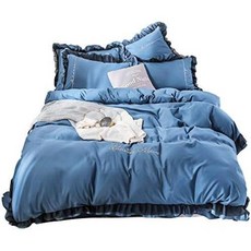 일본 직배송 이불 커버 시트 자수 연꽃잎 서양 및 스타일 침구 세트 장착 베개 침대용 이불용 세탁 속건형 밝은 회색 A11 싱글 3종