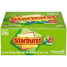 스타버스트 STARBURST 사워 캔디 24개입 과일맛 젤리 간식, 24개, 58g