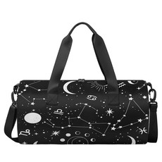 ADTASU 여행용 더플 백 - 방수 원형 실린더 기내용 위켄더 오버나이트 문 스타 체육관 가방 조절 및 탈착식 어깨끈 포함 여행 스포츠 캠핑용