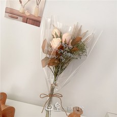 日皇仿真玫瑰麥穗畢業花束 拍照道具婚禮佈置房間裝飾, 香檳色1束(含玻璃紙包裝), 1個