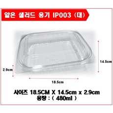 일회용 반찬 샐러드 용기 100개 세트 003 큰 사이즈 투명, 1개
