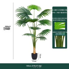 인공 생화같은 인조화분 야자수 야자수잎 조화나무, 1개, AC. 180cm 풀 해바라기