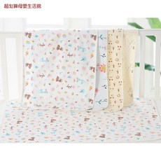三層針織棉嬰兒防水純棉隔尿墊，多尺寸可選，嬰幼兒尿布墊，可洗隔尿墊, 1個, 小熊,大 60*100 CM
