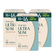 디어스킨 생리대 중형 32매 x 3팩 96매, 중형/레귤러