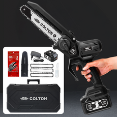 콜튼 전기톱 충전식 전동톱 무선 체인톱 20Cm 배터리 5000mAh, 1세트