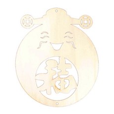 財神爺木質掛板 DIY黏土彩繪裝飾 新年節慶掛飾 兒童美術勞作 節日裝飾品, 福氣圓財神-木質掛板, 1個