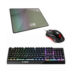 MSI微星 電競四寶超值組：GH20耳機、GM08滑鼠、GK30鍵盤、GD22鼠墊，全套配備一次到位, 超值三寶組｜鍵盤+滑鼠+鼠墊