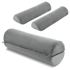 ROYALAY 수면용 목 베개 라운드 롤 반달 경추 베개 2팩 통증 완화를 위한 폼 머리 등 및 다리용 세탁 가능한 볼스터 그레이 129831 7491928850, 회색 ROYALAY 129831 7491928850