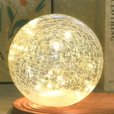 Crackle Globe LED 램프 배터리 타이머로 작동 거실 및 축제 크리스마스 장식용 조명 유리 구 실내 빛나는 야간 조명 구형 테이블 램프 어머니의 선물 유리