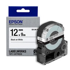 엡손 라벨 카트리지 12mm 정품 라벨테이프, 1개, SS12K 흰색/검정