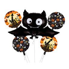 할로윈 풍선 장식 호박 마녀 유령 가랜드 캠핑 유령패밀리, 1개, 12.박쥐 풍선