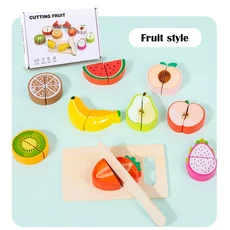 몬테소리 음식 시뮬레이션 교육용 장난감 놀이 주방 나무 게임 액세서리 벨크로 과일, Fruit, 1개