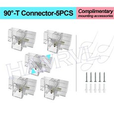 벌집 램프 육각형 커넥터 케이블 이발소 차고 자동차 표면, 1개, 5. T-Connector 5Pcs