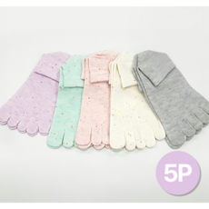 빛나는날 여자 발가락양말 스판 단목 5P 땀흡수 무좀 여성 발가락 양말