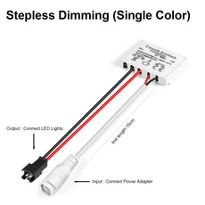 터치 센서 스위치 LED 스마트 싱글 키 거울 조명 스위치 욕실 거울용 터치 조광기 스위치 DC 12V 5A 60W, 02 DC Dupont Wire