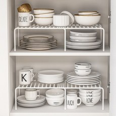 알뜰살림 와이드 길이조절 접시정리대 주방정리대 실리콘캡 포함, 퓨어 화이트, 1개