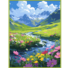 온메이드 DIY 명화그리기 그림그리기 세트 MD-220, 1개, 64 청아한 들판