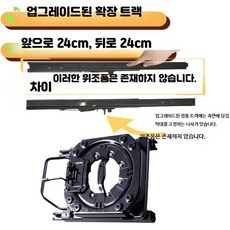 자동차시트 회전베이스 금속소재 차량개조용 360도 회전설치 D_회전판+연장레일50cm업그레이드, 1개