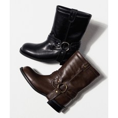 JILL BY JILLSTUART [로빈] 하네스 바이커 하프 부츠- 2color