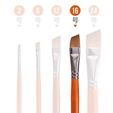 【蒙瑪特斜峰畫筆】蒙馬特 型筆 耐磨 油畫 壓克力 水粉 水彩油畫 丙烯 畫筆, 1個, 16號