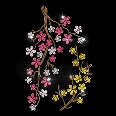 1개 유리 핫픽스 라인스톤 다리미 부착형 꽃 장식 (옷 가방 바지용) 297x210mm, 혼합색