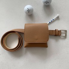 골프공 파우치 볼주머니 벨트 골프힙색 공케이스 자석, 민자 카멜, 1개