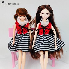 인형옷 드레스 캐주얼, 07.블랙화이트스트라이프, 1개