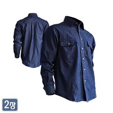 1+1 야인시대 여름 내구성 좋은 청남방 데님셔츠 WD