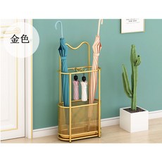 臺灣現貨 【隔日達】 雨傘架 收納架 雨傘桶 瀝水鐵藝放傘架 入戶門口傘架 裝傘桶 傘架 家用 門口傘架 瀝水架, 貓耳款金色, 1個