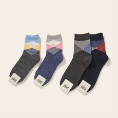닥스 DAKS 남여 혼합 양말 4족 선물세트 면스판 중목 아가일 20830 485554, 닥스 DAKS 남여 혼합 양말 4족 선물세트 면스판 중