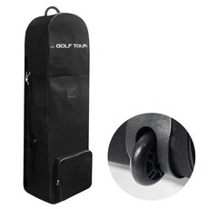제이빅 골프여행 이동형 바퀴 캐디백 항공커버, 블랙