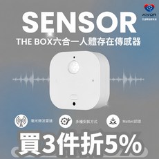 艾渥爾 The Box 六合一人體存在傳感器 Matter原生版 毫米波雷達 HomeKit, 1個