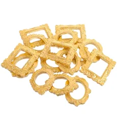 15 Pcs 소형 액자 장식 액세서리 작은 금 수지 프레임 미니 하우스 nament 사진 소품 빈티지 매력, Golden, 4.00X3.00X0.30CM