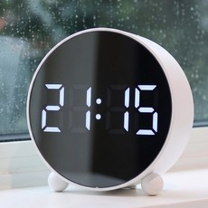 wingo LED 디지털 탁상시계 인테리어 알람시계 심플스타일, 화이트 화이트