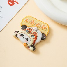 卡通熊貓冰箱貼創意恭喜發財立體麻將磁性貼品裝飾磁力貼陶瓷冰箱貼冰箱磁鐵可愛磁鐵吸鐵白板貼黑板貼居家裝飾, 大吉大利