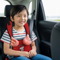 베베카 엔젤퍼피 차량용 어린이 어깨끈 안전벨트 커버 위치조절 패드, 레드