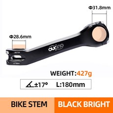 OUO 자전거 줄기 7075 180MM CNC 170 6도 DOWNSTEM 테이블 31 테이크아웃 8MM 17 핸들 알루미늄 160 MTB, 31 8x180mm stem 17