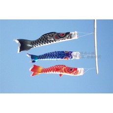 【逸品汽車百貨】日本和風節慶祈福風水 鯉魚旗 風向幡 鯉魚幡, 100cm黑色一隻, 黑色
