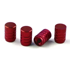 4개/대 타이어 스템 밸브 캡 알루미늄 합금 자동차 방진 휠 공기, 02 RED