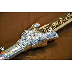 古風劍/未開刃全金屬蒼狼寶劍／漢劍／鎮宅之寶／118cm／古裝劇道具／附贈桌面用支架, 1個