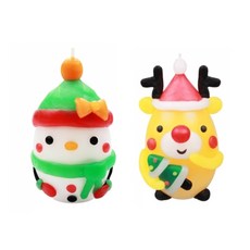 루돌프 산타 양초 만들기 크리스마스 캔들만들기, 눈사람+루돌프, 2개