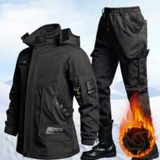 NUNUHANA 겨울 남자 방한 방풍 방수 기모 아웃도어 트레이닝 상하세트