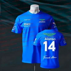 2025 애스턴 마틴 스트리트 티셔츠 모터사이클 실버스톤 레이스 에디션 스페인 레이서 페르난도 알론소 14, 09 S, 04 094-PBB