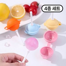 아이스크림 몰드 롤리팝 아이스바 만들기 틀 얼음틀 냉동 트레이, 4개, 혼합