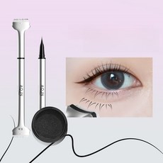 워터프루프 셀프메이크업 속눈썹 아이라이너 스탬프2-in-1, 01 블랙 (스탬프 + 클레이 + 아이라이너), 1개